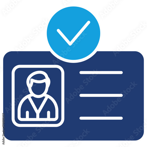 Id Card Flat Blue Icon