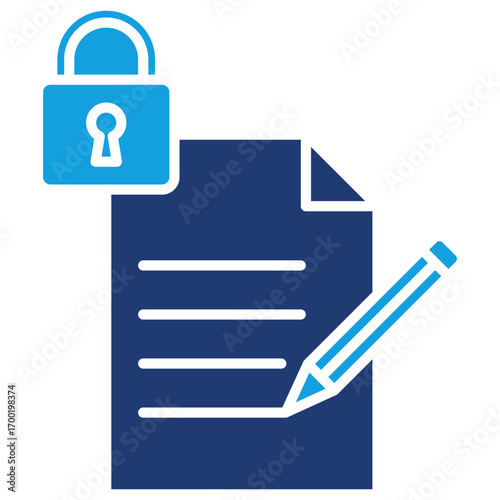 Non-Disclosure Agreement Flat Blue Icon
