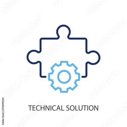 Technical solution thin line vector icon.