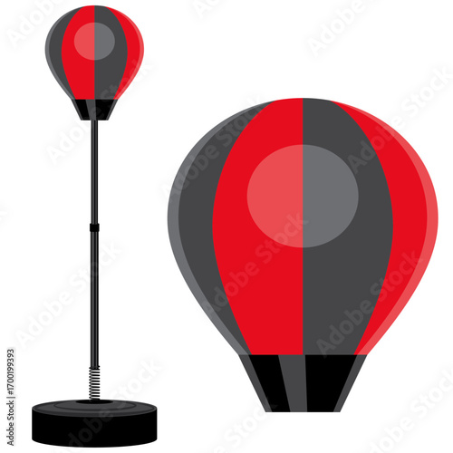 punching ball with stand vector drawing.