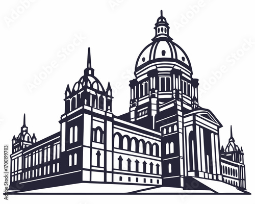 Creative details Parliament Vector Illustration | Government Building and Legislative Assembly Icon