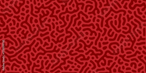 Vector leopard skin pattern with a seamless brown and gold vintage fur texture. Turing reaction diffusion monochrome seamless pattern with chaotic motion .Linear design with biological shapes. red, 3d