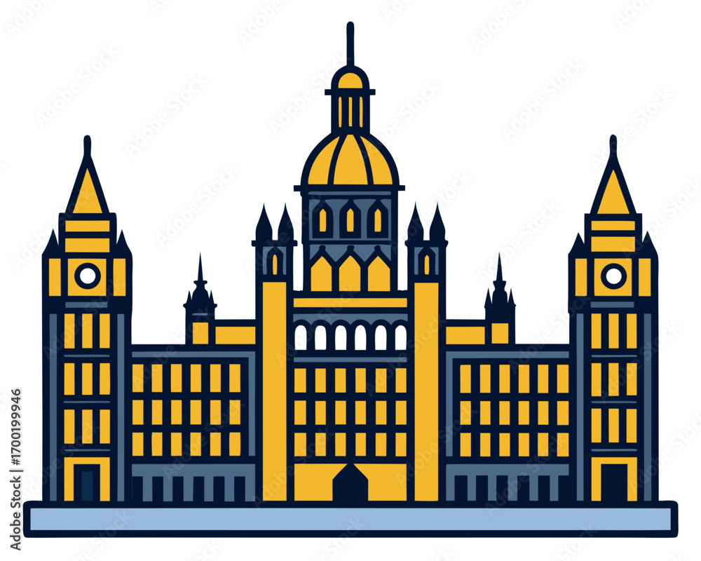 Fototapeta premium Creative details Parliament Vector Illustration | Government Building and Legislative Assembly Icon