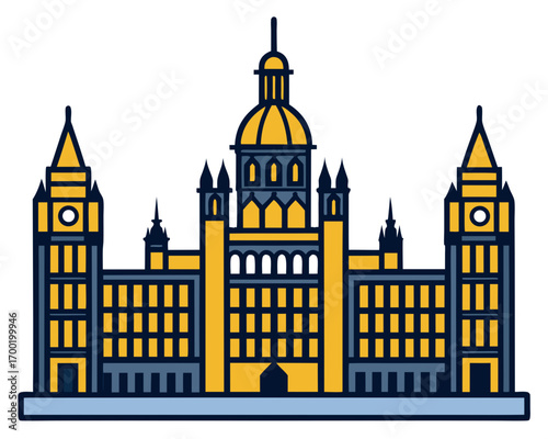 Creative details Parliament Vector Illustration | Government Building and Legislative Assembly Icon
