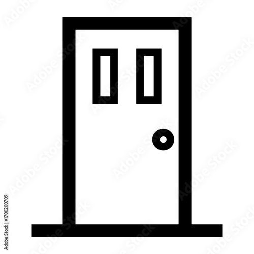 door window icon on white background