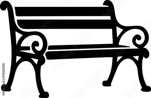 Vintage Park Bench Silhouette Icon