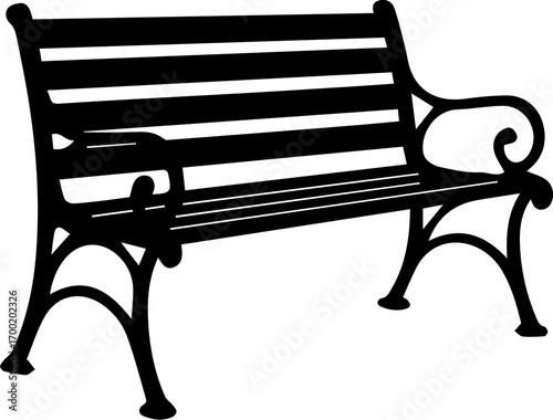 Vintage Park Bench Silhouette Icon