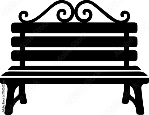 Vintage Park Bench Silhouette Icon