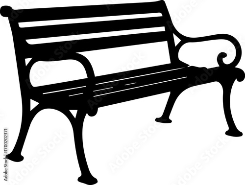 Vintage Park Bench Silhouette Icon
