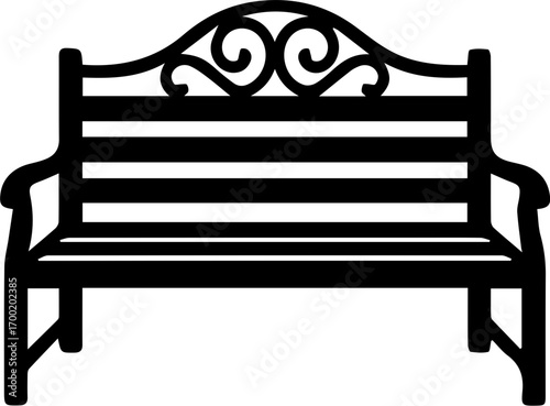 Vintage Park Bench Silhouette Icon