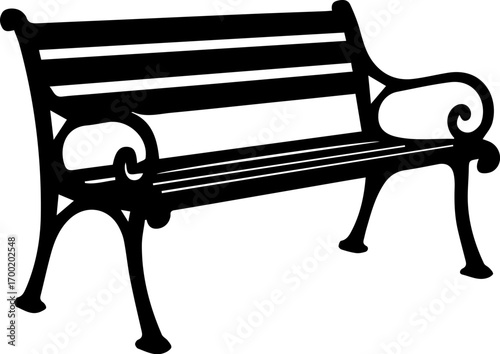 Vintage Park Bench Silhouette Icon