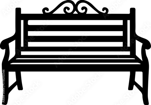 Vintage Park Bench Silhouette Icon