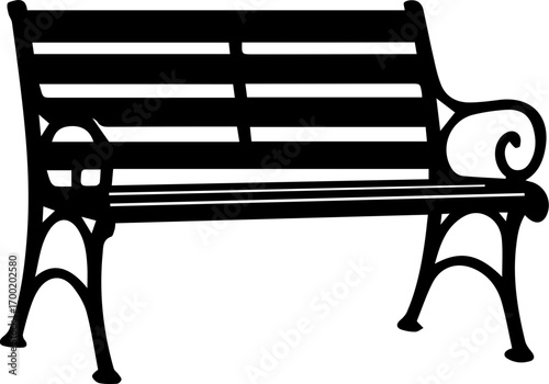 Vintage Park Bench Silhouette Icon