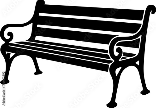Vintage Park Bench Silhouette Icon