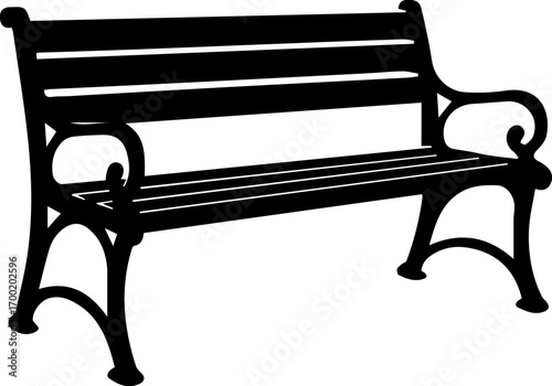 Vintage Park Bench Silhouette Icon