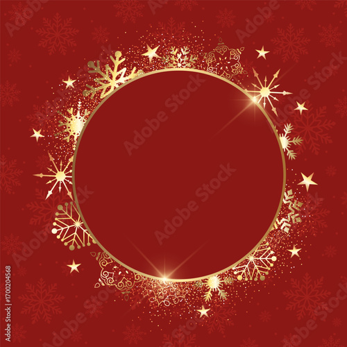 Decorative red and gold Christmas background design 