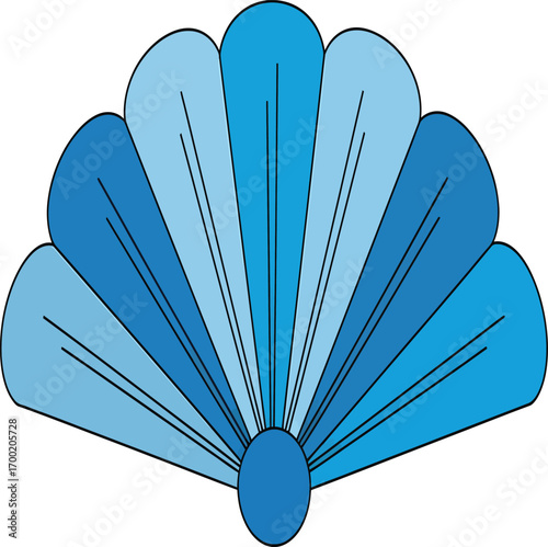 vector, illustration, flower-shaped fan, transparent background