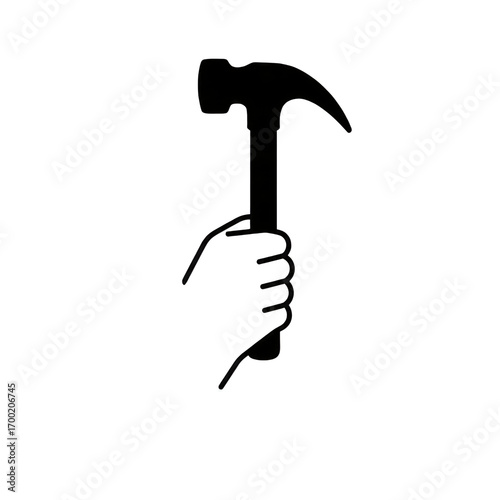 hand holding hammer
