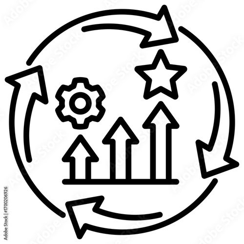 Continuous Improvement Line Icon