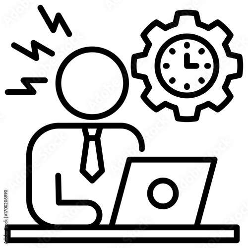 Hard Work Line Icon