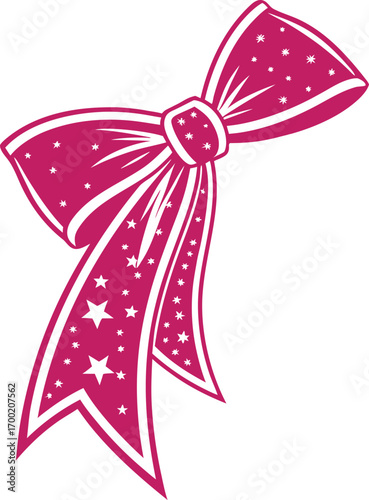 Stylized Ribbon Bow Silhouette Vector, Elegant Decorative Bow Outline Design, Minimalist Ribbon Knot Silhouette Illustration, Fashion Accessory Ribbon Bow Vector
