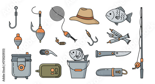 Essential fishing gear for a successful angling adventure including rod reel tackle box and apparel