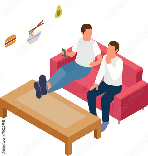 vector illustration of people ordering food