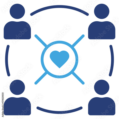 Mutual Friends Two Color Icon
