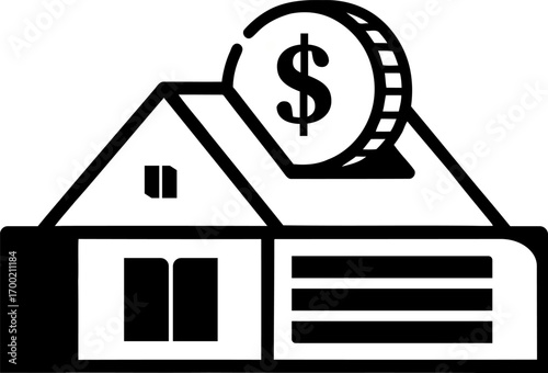 "Real Estate Investment & Home Mortgage Finance Vector Icon – Property Loan and Housing Market Symbol" 