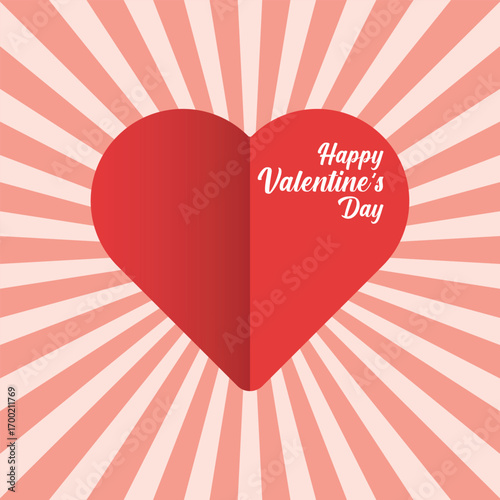 Heart Valentine's day background. Pink heart striped pattern. Template for banners, posters, card.