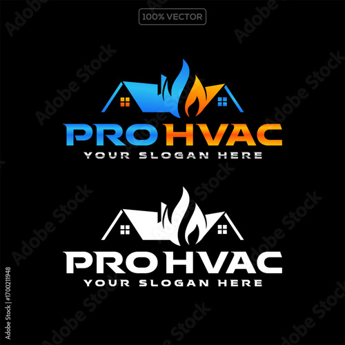 graphic vector of heating and cooling business logo design template vector element
