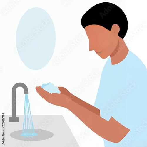 men washing their hands with soap