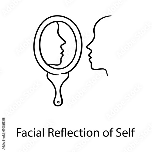 Facial Reflection Hand Drawn Icon | Meditation, Balance, Energy, Identity, Calm