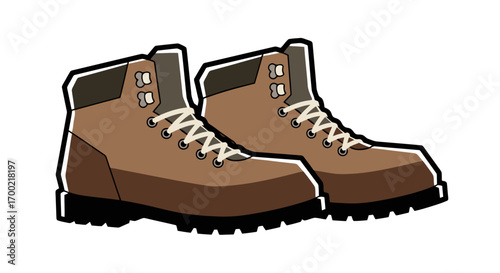 Brown Hiking Boots Illustration
