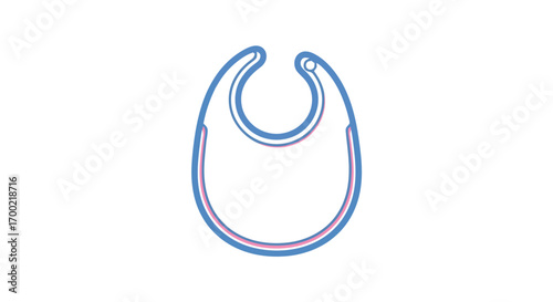 Baby bib line icon. A simple vector graphic representing infant feeding, childcare, and parenthood