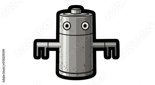 Battery Bot A Cute Robot Illustration