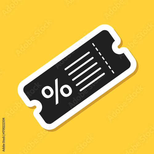 Gift voucher sticker icon in flat style. Discount vector illustration on isolated background. Promotion coupon sign business concept.
