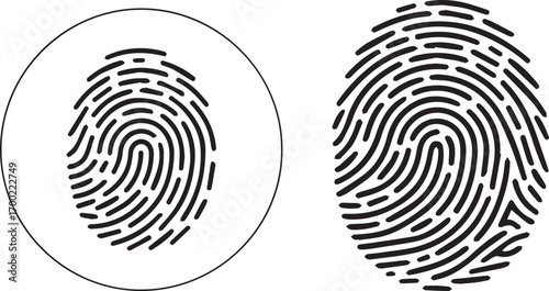 fingerprint icons Signature concept for password encryption, to protect information vector transparent background