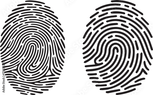 fingerprint icons Signature concept for password encryption, to protect information vector transparent background
