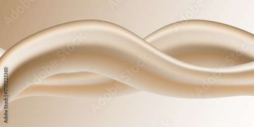 Chocolate caramel cream with milk fluid splash texture. Cocoa or coffee sweet delicious background vector gold