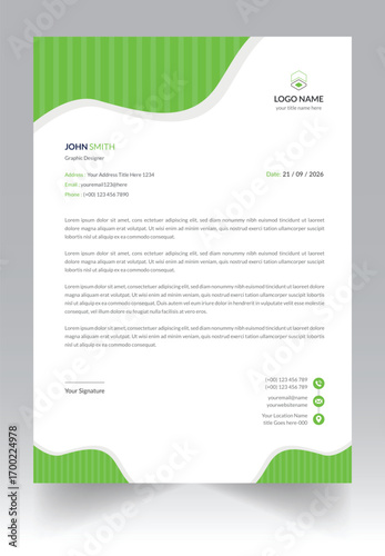 Corporate stationary letterhead design template