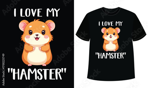 "I Love My Hamster T-Shirt Design