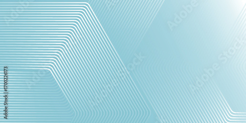 Blue and white gradient background with simple and elegant geometric hexagonal lines. Abstract background with modern overlapping line decoration. Vector illustration. Vol. 7