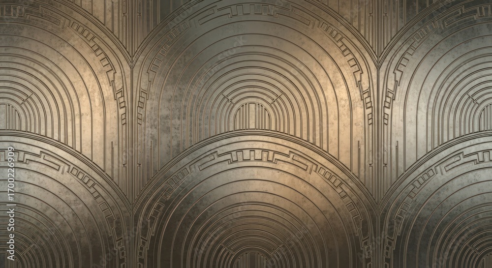 Fototapeta premium Elegant Art Deco Metallic Pattern Background Texture