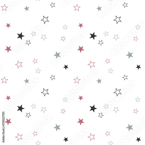 seamless pattern scattered stars in red gray black transparent white background creative digital projects modern texture Christmas themes holiday design gift wrapping paper textiles winter mood