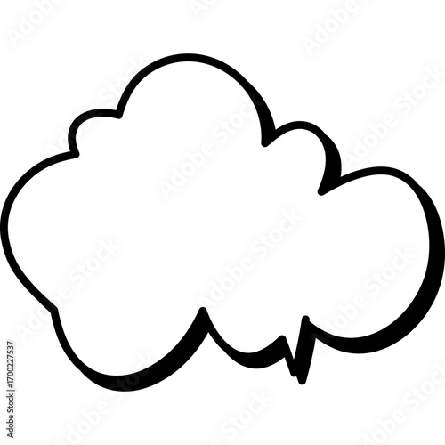 Speech Bubble or Talk bubble. Retro Empty Comic Speech Bubble Icon