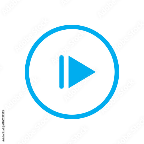 play button on blue