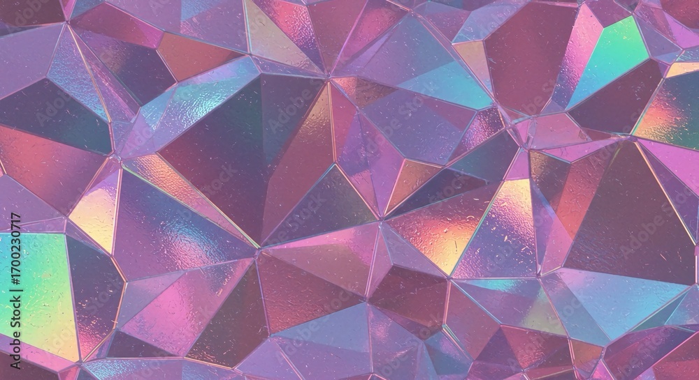 Obraz premium Abstract iridescent crystal geometric pattern.