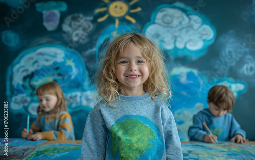 globe, earth, Earth Day, global warming, green earth, save the earth, environmental protection, environmental campaign, child, boy, girl, blue, concept, communication, marketing, group, team, world, 