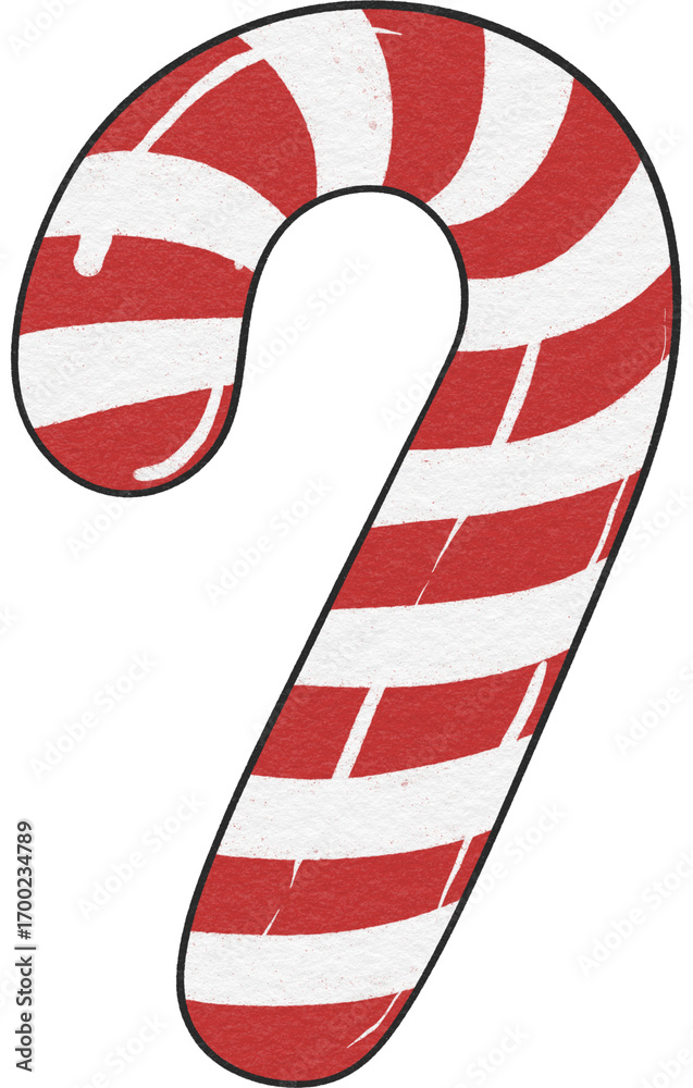 Fototapeta premium Classic Red and White Candy Cane Christmas Decoration